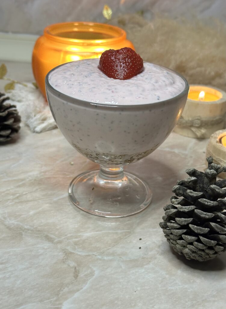 Proteinski čia čizkejk puding